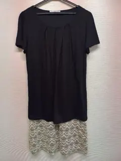 ギャラリービスコンティ ワンピース 黒 レース 上品 半袖 サイズ3 美品