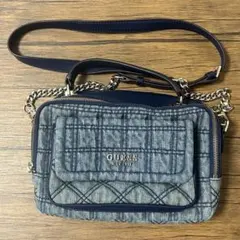 GUESS デニム ショルダーバッグ チェーンバッグ