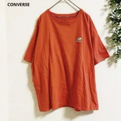 コンバース Tシャツ カットソー M オレンジ　スニーカー刺繍　カジュアル　✨のサムネイル