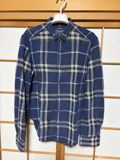 BURBERRY チェック柄 長袖シャツ サイズ40 ネイビー系