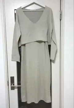 ナノ・ユニバースニット キャミワンピース×クロップド Vネック ニット セット