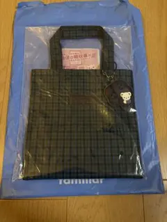 familiar ファミリア トートバッグ 青 チェック チェック 小 ギンガム