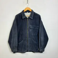 90s コーデュロイ ワークジャケット フェード ネイビー VINTAGE