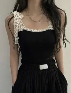shein レース キャミソール ブラック