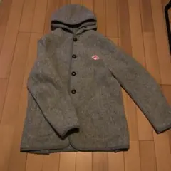 DANTON グレー ウールコート フード付き38