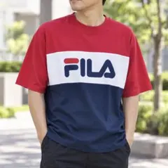 【新品】FILA メンズ 半袖Tシャツ レッド Lサイズ