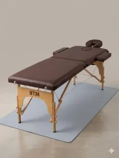 【美品】BTM マッサージベッド 折りたたみ 木製 施術台 付属品完備 ブラウンのサムネイル