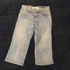 ビンテージ！GAPkids 花模様の刺繍付き7部丈ジーンズ 150