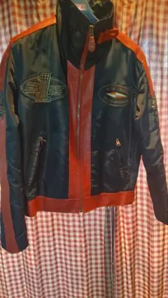 ハーレーダビッドソン　vintage レザーダウンジャケット　本革　ショート丈 レザージャケット・ライダース・ファッション】#ハーレー