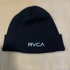 7回着用 RVCA ロゴ刺繍 ニットキャップ 黒 ビーニー レア 帽子 ルーカ