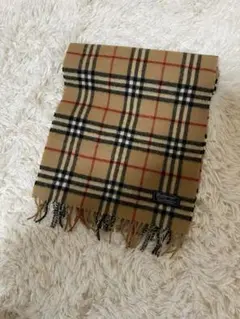 【イングランド製】バーバーリー　ノバチェックマフラー　ラムウール100%