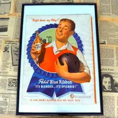 ★限定出品★ Pabst Blue Ribbon パブストブルーリボン ポスター 希少品！ Pabst Blue Ribbon パブスト ブルー リボン ポスター