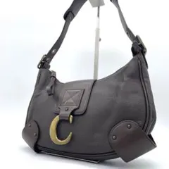【美品】クロエ　クレセント　ショルダーバッグ　C金具　レザー　ダークブラウンのサムネイル
