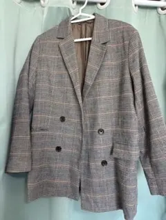 チェック柄 ダブルブレスト テーラードジャケット