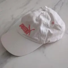 PUMA ベースボールキャップ ホワイト ピンク刺繍