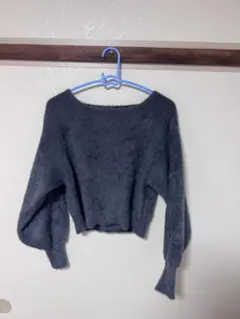 グレー オフショルダー ニット M