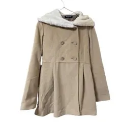【ポンポネットジュニア】コート L L(165) べージュ 無地 ダブル 長袖