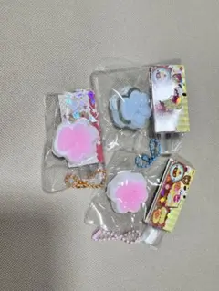 ぷにぷに スクイーズ キーホルダー 3個セット ミニ かわいい フラワー 肉球