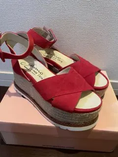 Gaimo ガイモ 赤いクロスストラップサンダル 36