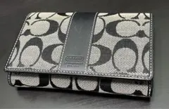 【美品】COACH コーチ　財布　シグネチャー　二つ折り　L字ファスナー