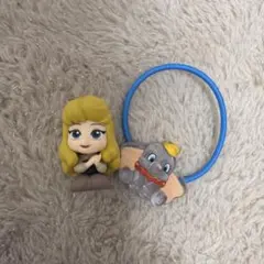 ディズニー オーロラ姫 フィギュア ダンボ ヘアゴム 2点セット