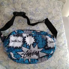 未使用STUSSY ウエストポーチ青　ボディバック