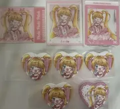 ぴちぴちピッチ　アイドル衣装　アクリルカード　ハート缶バッジ　七海るちあ