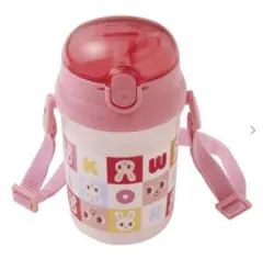 新品未使用　ミキハウス　ピンク　ストローホッパー　子ども用　340ml うさこのサムネイル