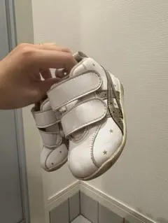 ASICS ベビーシューズ ホワイト 星柄　12.5