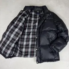 バーバリー ブルーレーベル Lサイズ ウール 刺繍 ダウンジャケット 黒 肉厚