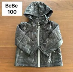BeBe アウタージャケット フード 取り外し可能 中綿 100cm ブラック