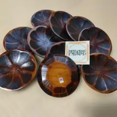ぎやまん陶 9点セット 藍色 緑 茶色 - メルカリ