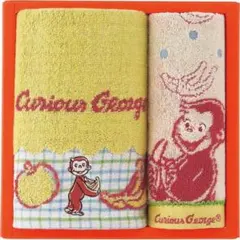 おさるのジョージ　ハッピーバナナ　フェイスタオル・タオルハンカチセット【箱無し】