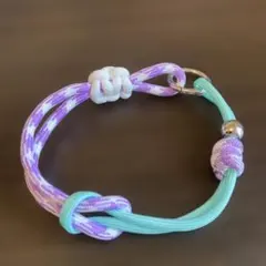 パラコード ハンドストラップ パープル ミントグリーン