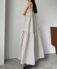 louere リボンティアードキャミワンピース