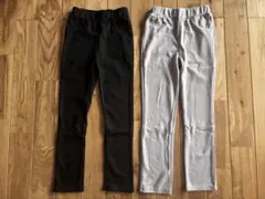 新品 女の子 キッズ ストレッチ 長ズボン パンツ セット 120センチ 黒 紫