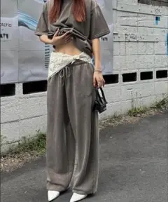 aclent グラフィックピグメントスウェットパンツ