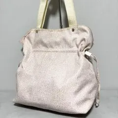 良品✨ボルボネーゼ トートバッグ ナイロン うずら柄 アイボリー ベージュ