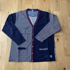 MERRY STAR ネイビー ボーダー カーディガン 4L
