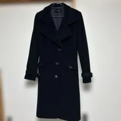 Abahouse Devinette 黒ロングコート　アンゴラウール混のサムネイル