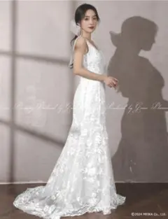 【期間限定値引き中】ウェディングドレス Vネック マーメイド ホワイト 11号