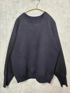 Urs ニット　ブラウス M ネイビー 無地 長袖 秋冬 レディース