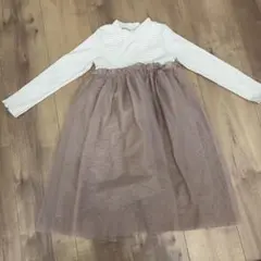 新品未使用　アプレレクール　110cm チュール付き長袖ワンピース