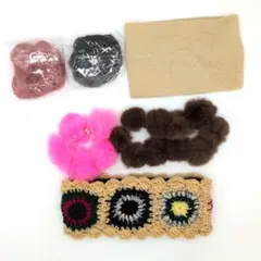 新品　未使用　ヘアバンド　シュシュ　セット　7点セット　まとめ売り　ウール　秋冬