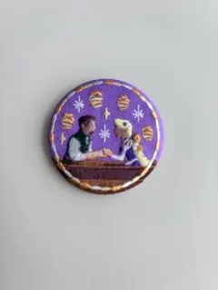 塔の上のラプンツェル 刺繍缶バッジのサムネイル