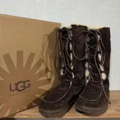 アグ UGG アップタウン ムートンブーツ 編み上げ ブラウン 24cm