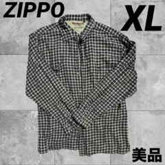 ZIPPO ジッポー　ネルシャツ　チェック柄 コットン 長袖　アメカジ　LL