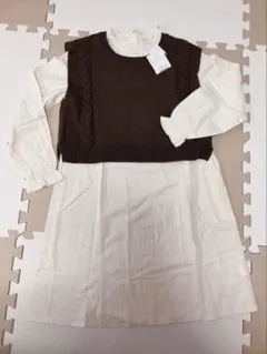 新品タグ付き アプレレクール ベスト付きワンピース