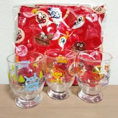 アンパンマン　オリジナル脚付きグラス3個セット　甚平80サイズ（JUNK）