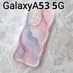 GalaxyA53 ケース マーブル　ウェーブフレーム　 なみなみ